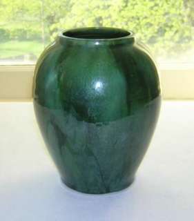 Vintage 1920s Art Pottery Brush McCoy Onyx Blended Green Vase 1930s 