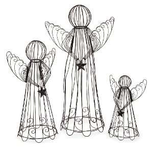  30.25 40.75h Contemporary Open Wire Angels   Set of 3
