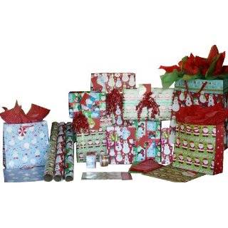 The Gift Wrap Company Santas Whimsical Friends Wrap, Gift Bag and 