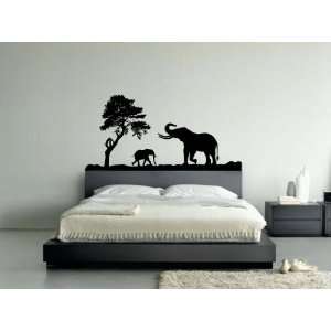  African Elephant in Jungle Vinyl Wall Art Decal Sticker 