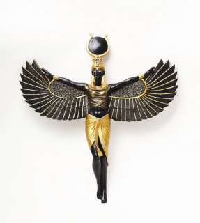 ANCIENT EGYPTIAN GODDESS ISIS OPEN WINGS WALL PLAQUE  