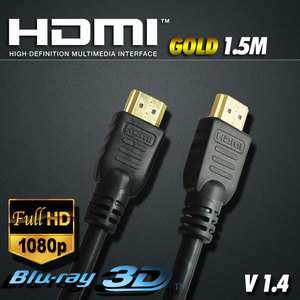 5m HDMI Cable Gold V1.4 Video HDTV 1080P HD 3D HDMI  