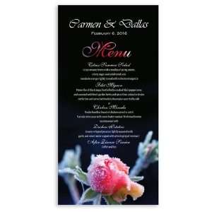  160 Wedding Menu Cards   Dawn Frosted Rose Office 