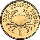 Guernsey 1 Pence 1998 AU w Edible Crab KM 89  