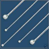 50x Sterling Silver Ball Head pin dot 24ga Headpins 2  