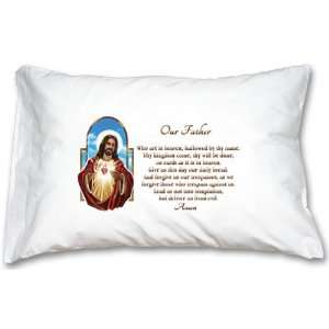  Sacred Heart of Jesus w/Our Father Prayer Pillowcase 