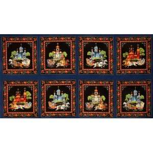  44 Wide Kiev 2 Sleigh Ride Panel Blue Fabric By The 