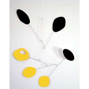  Yellow and Black Atomic Hanging Art Mobile   Chic Hip 