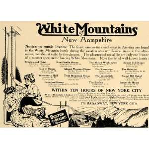  1909 Ad White Mountain Hotels Boston Maine Railroad 