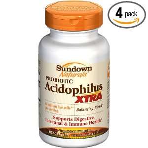  Sundown Acidophilus, Xtra, 60 Caplets (Pack of 4) Health 