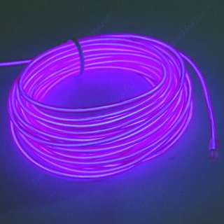 5m Neon Flash Glow Light EL Wire Rope 110 220V AC Purpl  