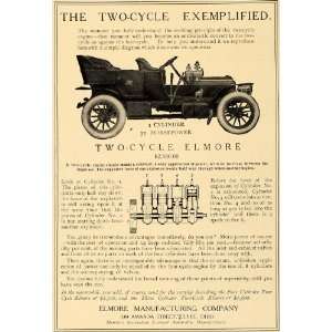 1906 Ad Elmore Engine Tour Car Automobile Clyde Ohio   Original Print 
