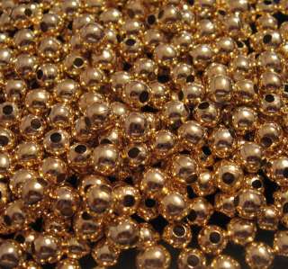 5MM GOLD PLATED ROUND BEADS (50)  