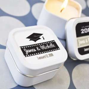  Hats off to You Personalized Graduation Square Candle Tins 