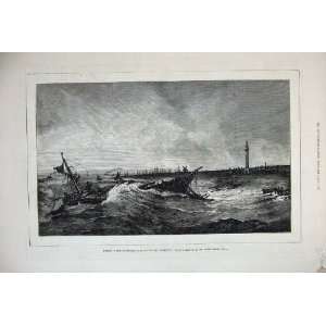    1877 Wreck Norwegian Barque Suez Yarmouth Ships Art