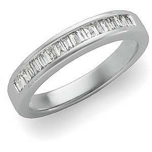 Genuine IceCarats Designer Jewelry Gift 14K White Gold Wedding Band 