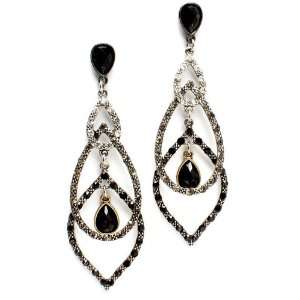  Black & White Crystal Earrings Jewelry