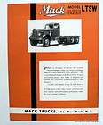 Mack 1947 Model LTSW 6 Wheel Chassis Truck Brochure