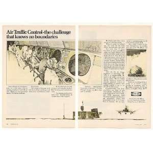  1973 Raytheon Air Traffic Control System 2 Page Print Ad 