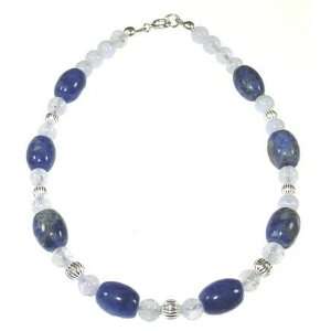  Sodalite and Blue Lace Agate Bracelet 7.5 Inch