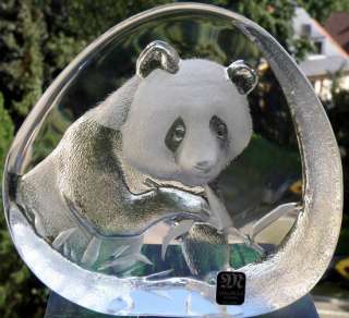 Mats Jonasson Art Glass Sculpture Panda NEU in OVP  