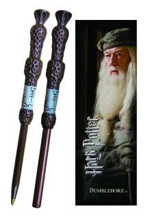 Harry Potter Dumbledore Wand Pen & Bookmark *New*  