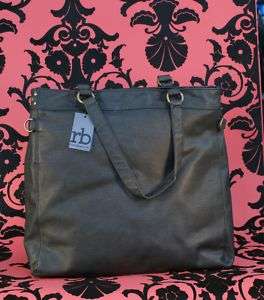 Rocco Barocco Gray Leather Handbag 16 Wide 13 High  