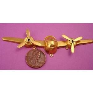  1 brass airplane front propellers retro Toys & Games