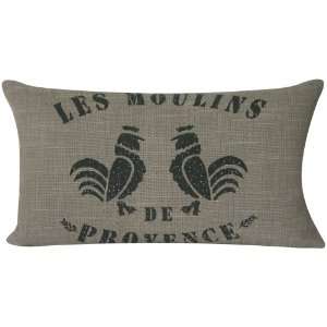   Pillow Cover   Vintage French and Burlap   Light Tan/beige, Gray and