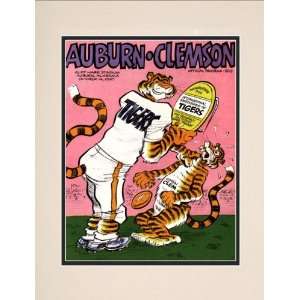 1967 Auburn Tigers vs. Clemson Tigers 10.5x14 Matted Historic Football 