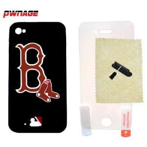   Red Sox iPhone 4 & 4s Case (Black) (5 Items) (Pwnage) 