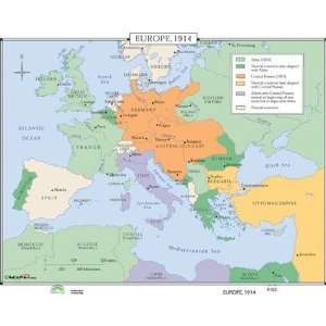  World History Wall Maps   Europe 1914