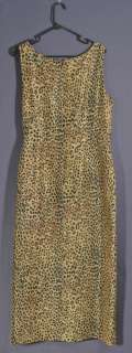 Robbie Bee Size M 8 10 Gold Black Animal Print Silk Dress  