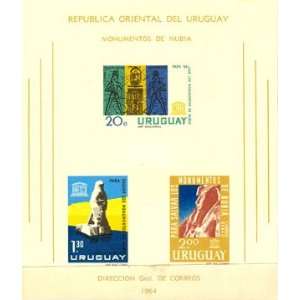  Uruguay Stamps UNESCO 3v Souvenir Sheet Monuments of Nubia 