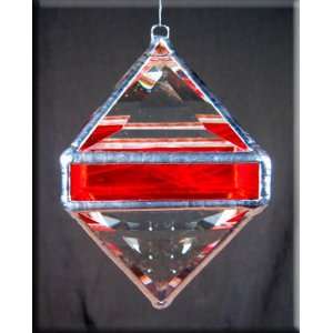  Water Prism   Red Octahedron Rainbow Maker   Crystal Stained Glass 
