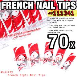70 pcs Acrylic French False Nail Tips 21 Lovely Design  