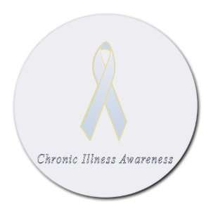  Chronic Illness Awareness Ribbon Round Mouse Pad Office 