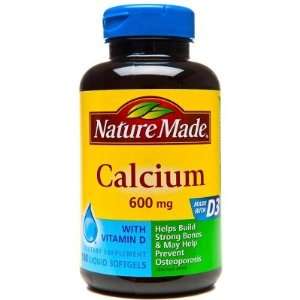  Nature Made  Calcium 600mg + D, 100 Softgels Health 