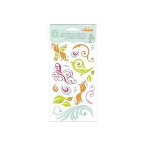  Autumn Leaves Wellies & Brellas Rub Ons With Jewels 3 Pack 