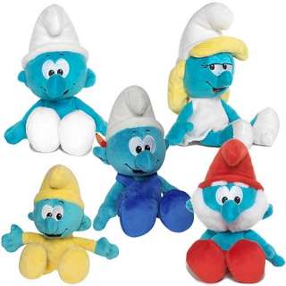 Papa Smurf plush beanie with embroidered facial features. Made of a 