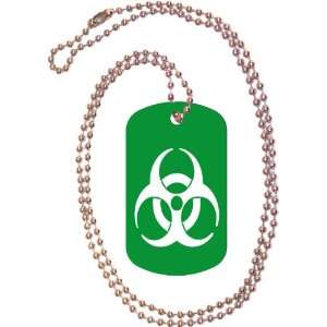  Biohazard Symbol Green Dog Tag with Neck Chain Everything 