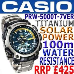 Casio Pro Trek PRW 5000T 7ER SOLAR Wave Ceptor Triple Sensor TITANIUM 