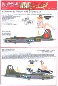 Kits World Decals 1/48 B 17 FLYING FORTRESS 91st & 100th Bomb Group 