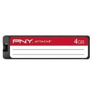PNY Label Attach P FD4GB/REDBTS EF 4 GB USB 2.0 Flash Drive   Red. 4GB 