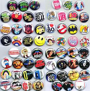 80s ICONS & FADS 1 Badges X60  kitsch punk pop cutlure  