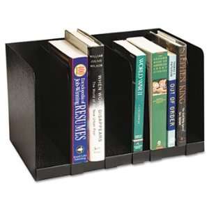  Six Section Book Rack w/Dividers, Steel, 15 x 9 1/4 x 9 1 