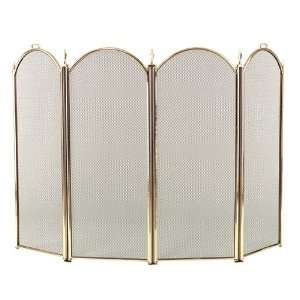  4 Fold Arched Polished Brass Screen