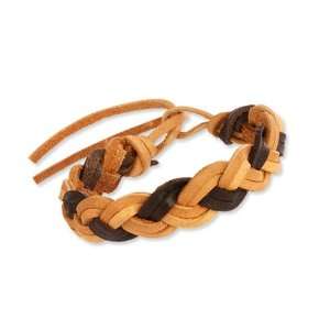  Teenie Weenie leather bracelet for children,brown plaited 