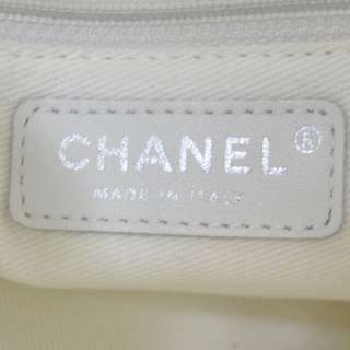 CHANEL Fantasy Fur Quilted Camellia Tote Bag White CC  