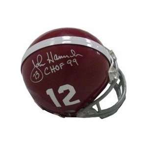 John Hannah Autographed Alabama Crimson Tide Mini Football Helmet with 
